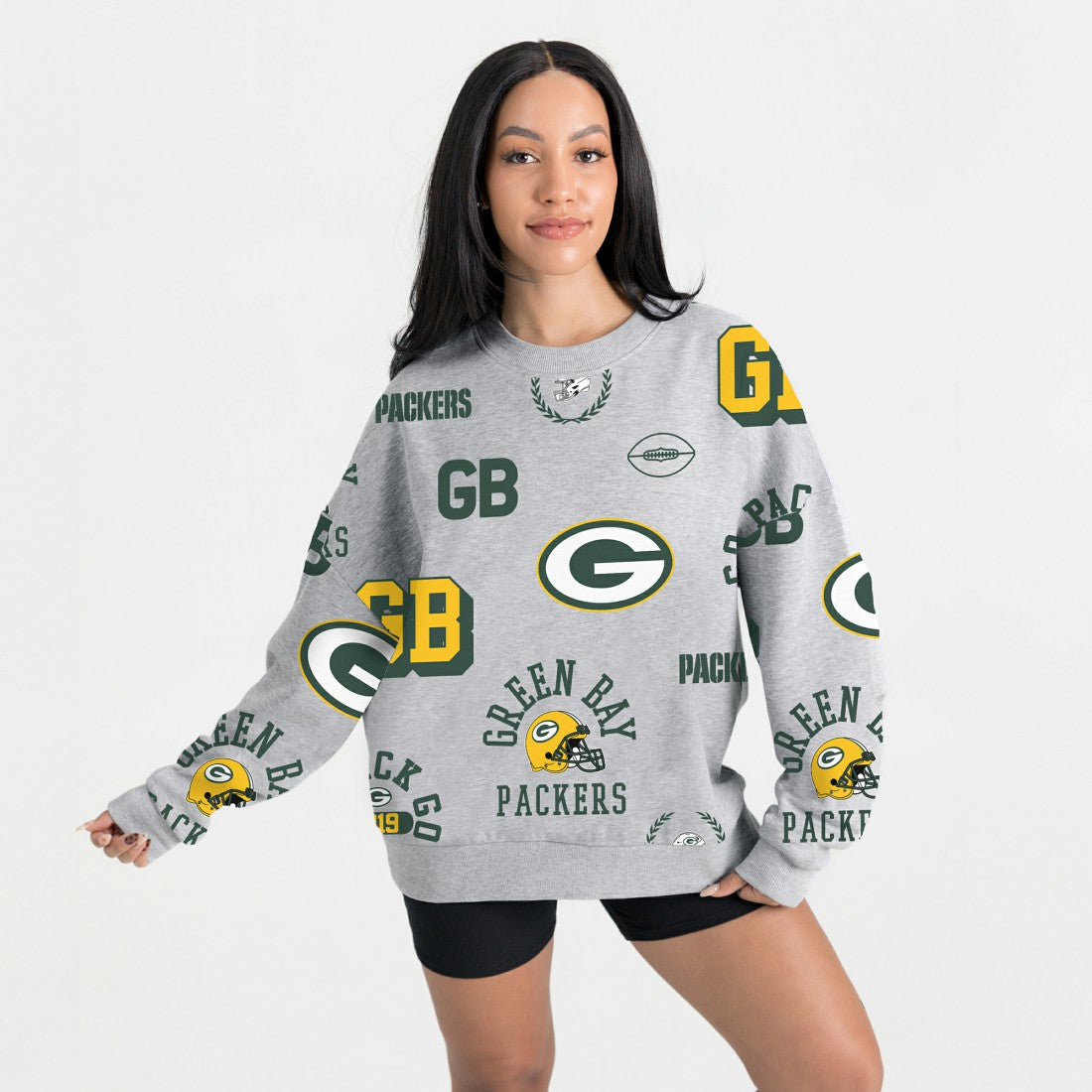 Green Bay Packers Gameday Couture Women's Always On Repeat Fleece Sweatshirt Heather Gray - NFL