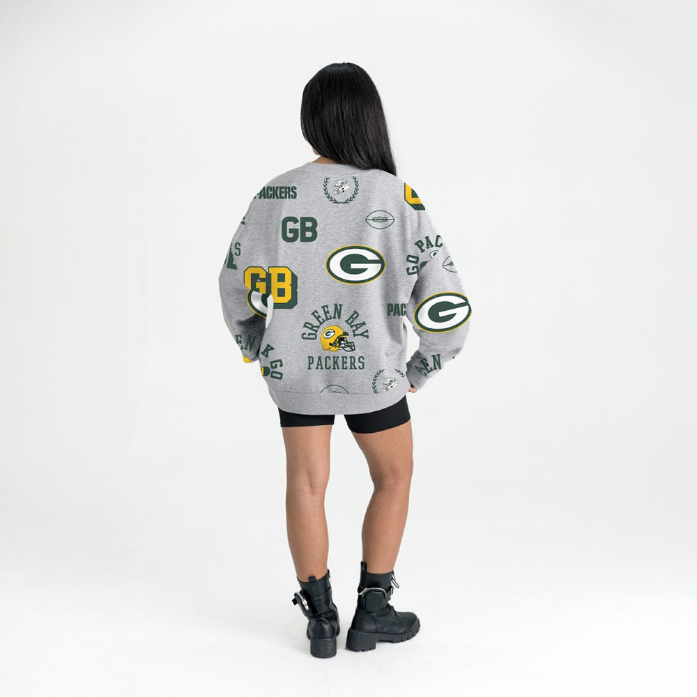Green Bay Packers Gameday Couture Women's Always On Repeat Fleece Sweatshirt Heather Gray - NFL