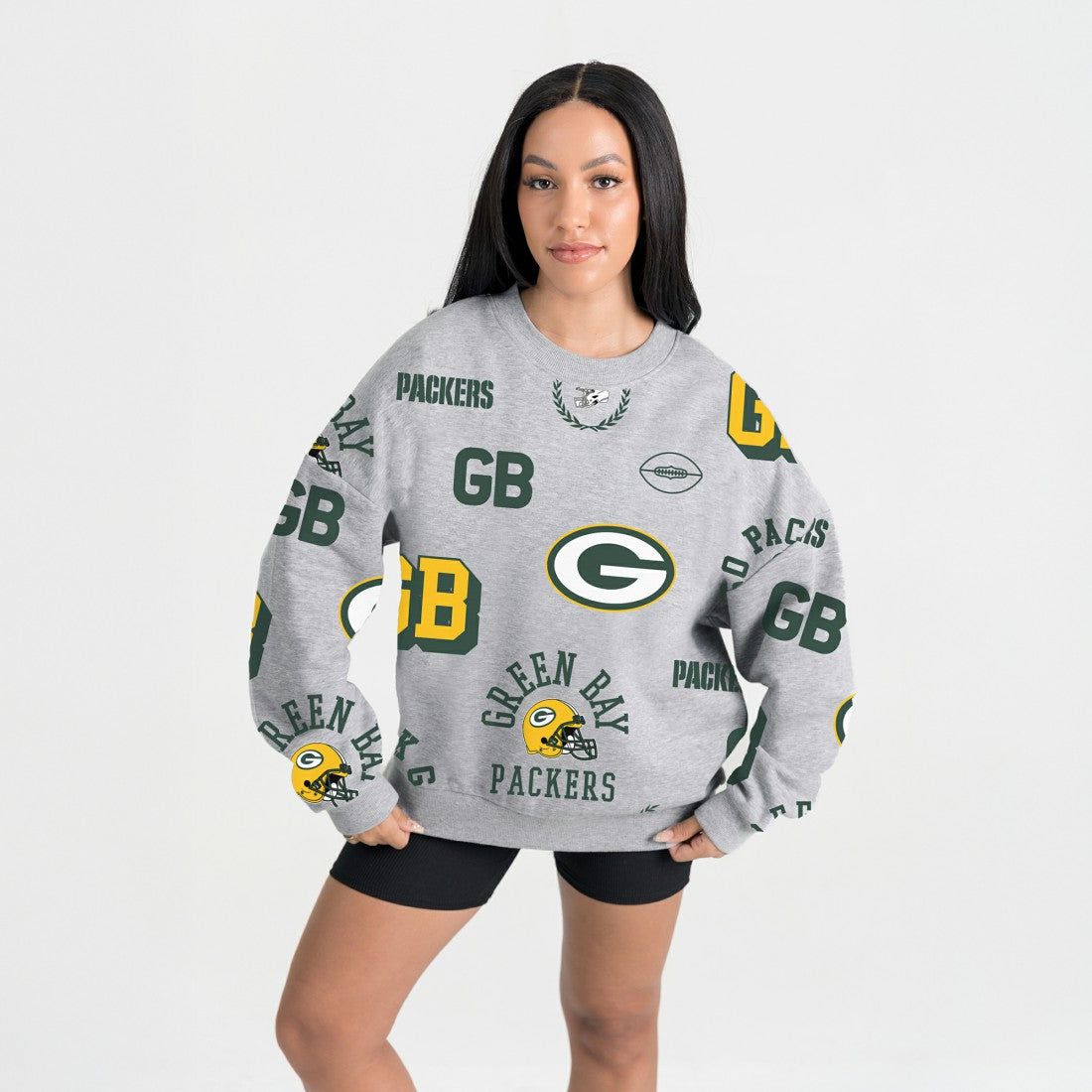 Green Bay Packers Gameday Couture Women's Always On Repeat Fleece Sweatshirt Heather Gray - NFL
