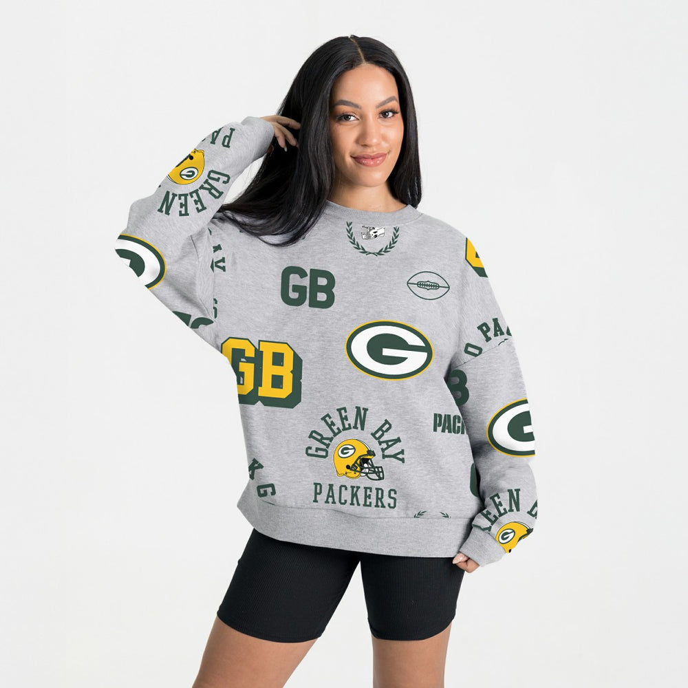 Green Bay Packers Gameday Couture Women's Always On Repeat Fleece Sweatshirt Heather Gray - NFL