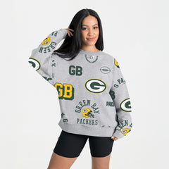 Green Bay Packers Gameday Couture Women's Always On Repeat Fleece Sweatshirt Heather Gray - NFL