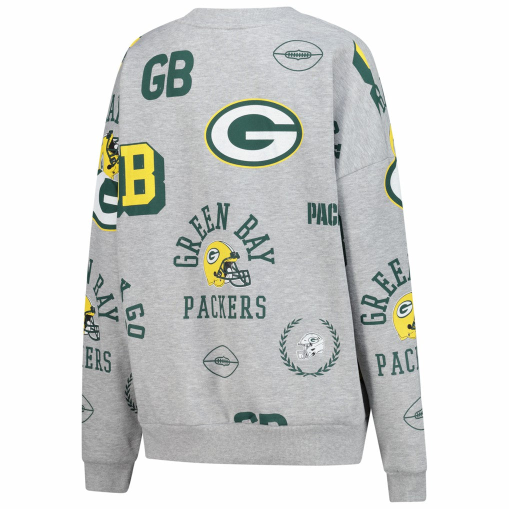 Green Bay Packers Gameday Couture Women's Always On Repeat Fleece Sweatshirt Heather Gray - NFL