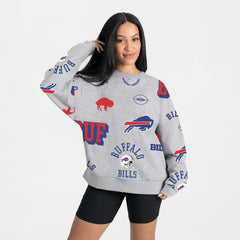 Buffalo Bills Gameday Couture Women's Always On Repeat Fleece Sweatshirt Heather Gray - NFL