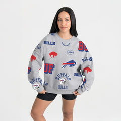Buffalo Bills Gameday Couture Women's Always On Repeat Fleece Sweatshirt Heather Gray - NFL
