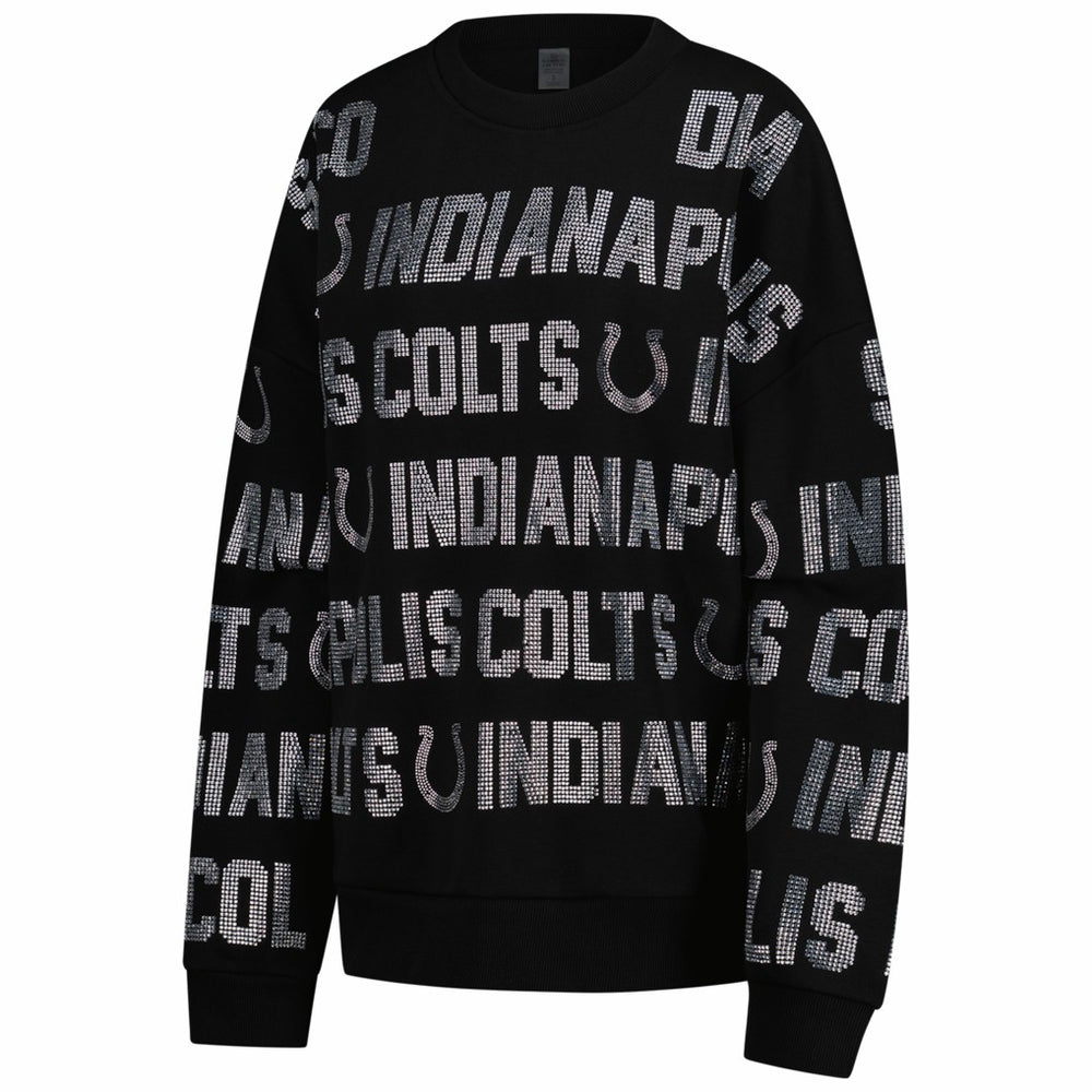 Indianapolis Colts Gameday Couture Women's Oversized Hype Era Rhinestone Text Sweatshirt Black - NFL