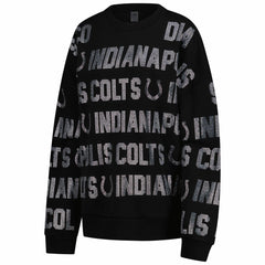Indianapolis Colts Gameday Couture Women's Oversized Hype Era Rhinestone Text Sweatshirt Black - NFL