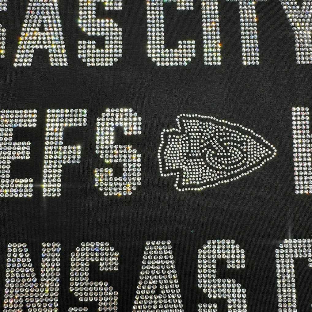 Kansas City Chiefs Gameday Couture Women's Oversized Hype Era Rhinestone Text Sweatshirt Black - NFL