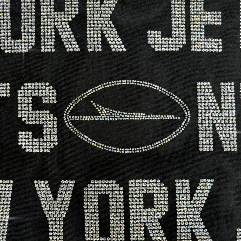 New York Jets Gameday Couture Women's Oversized Hype Era Rhinestone Text Sweatshirt Black - NFL