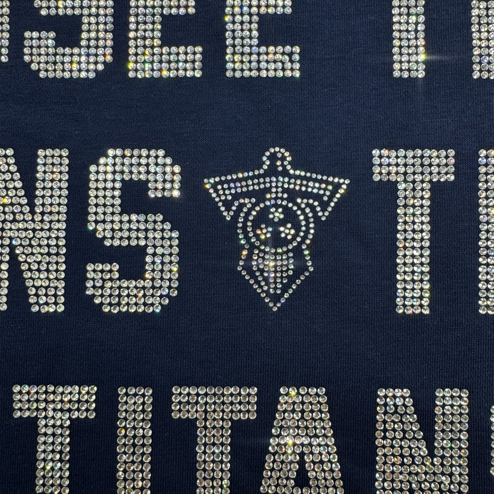 Tennessee Titans Gameday Couture Women's Oversized Hype Era Rhinestone Text Sweatshirt Navy - NFL