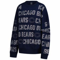 Chicago Bears Gameday Couture Women's Oversized Hype Era Rhinestone Text Sweatshirt Navy - NFL