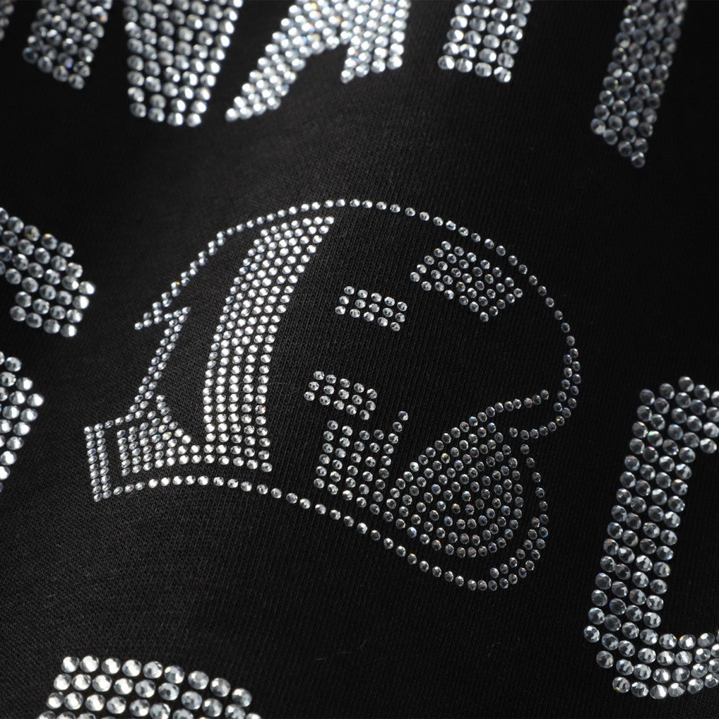 Cincinnati Bengals Gameday Couture Women's Oversized Hype Era Rhinestone Text Sweatshirt Black - NFL