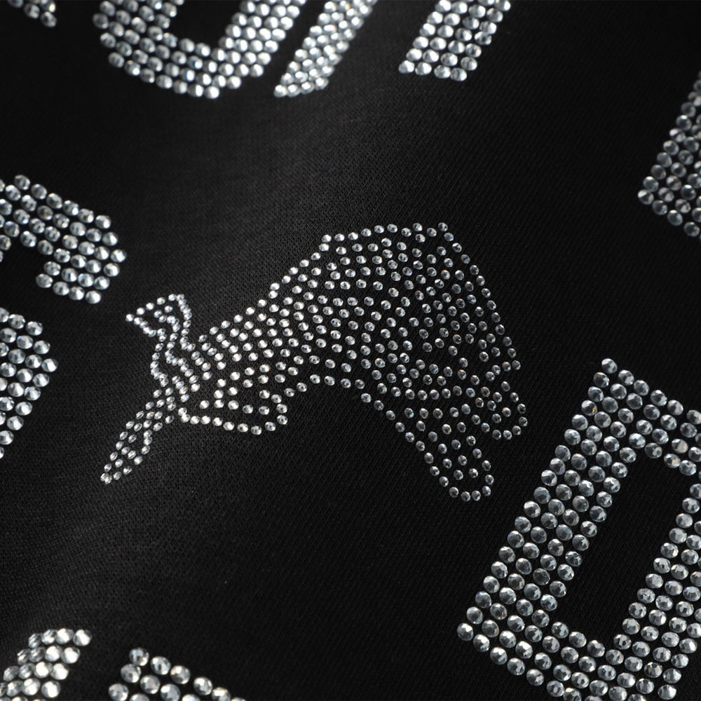 Detroit Lions Gameday Couture Women's Oversized Hype Era Rhinestone Text Sweatshirt Black - NFL