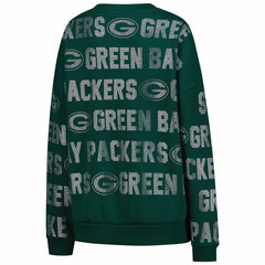 Green Bay Packers Gameday Couture Women's Oversized Hype Era Rhinestone Text Sweatshirt Green - NFL