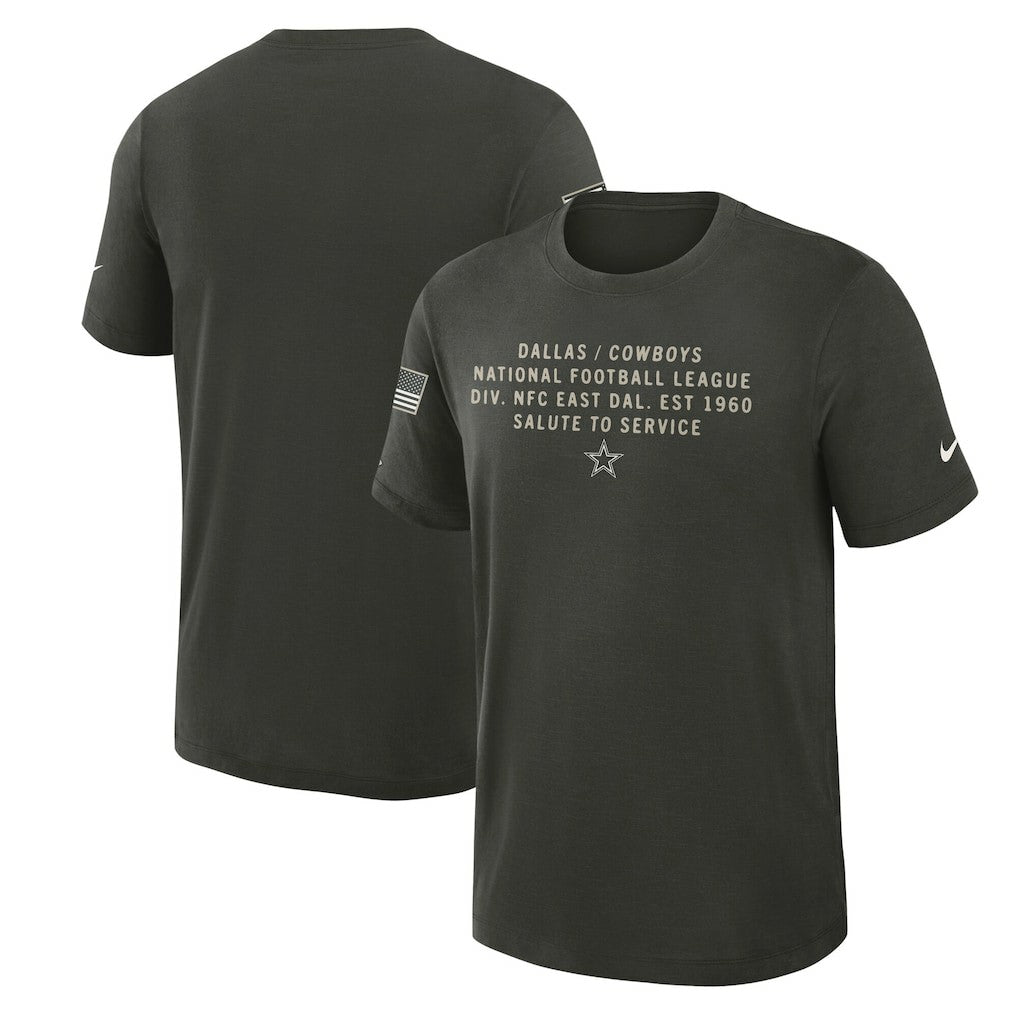 Dallas Cowboys 2025 Salute to Service Sideline Slub Dri-FIT T-Shirt Forest Green - Nike