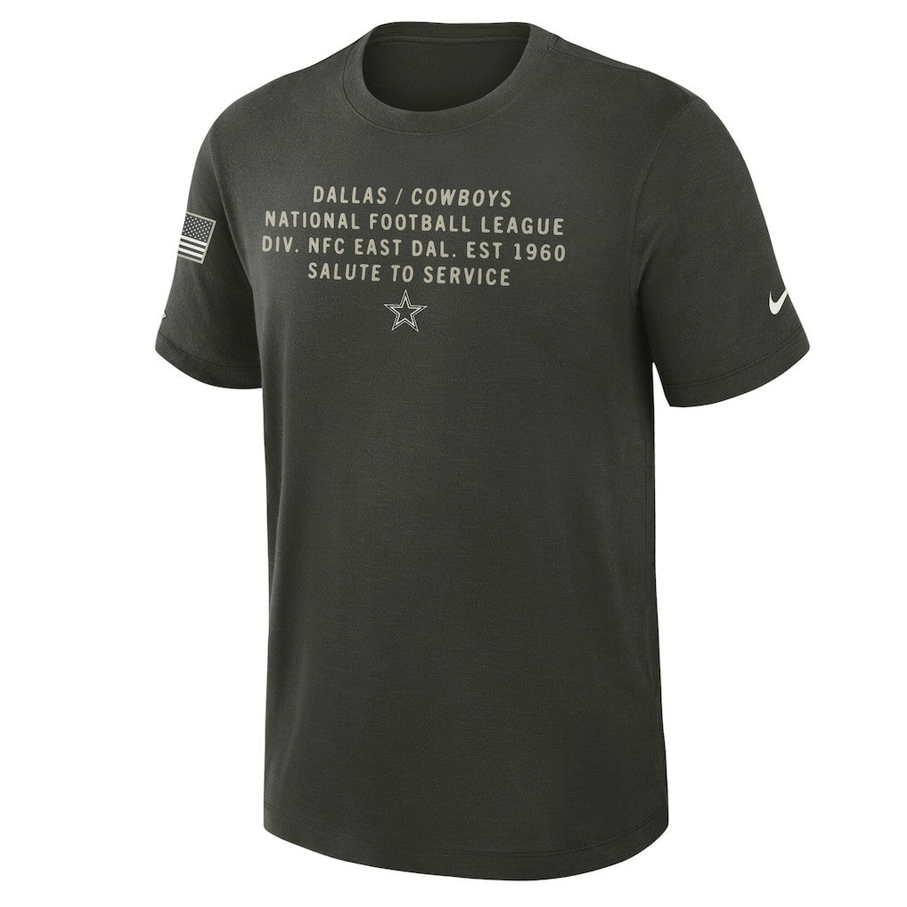 Dallas Cowboys 2025 Salute to Service Sideline Slub Dri-FIT T-Shirt Forest Green - Nike
