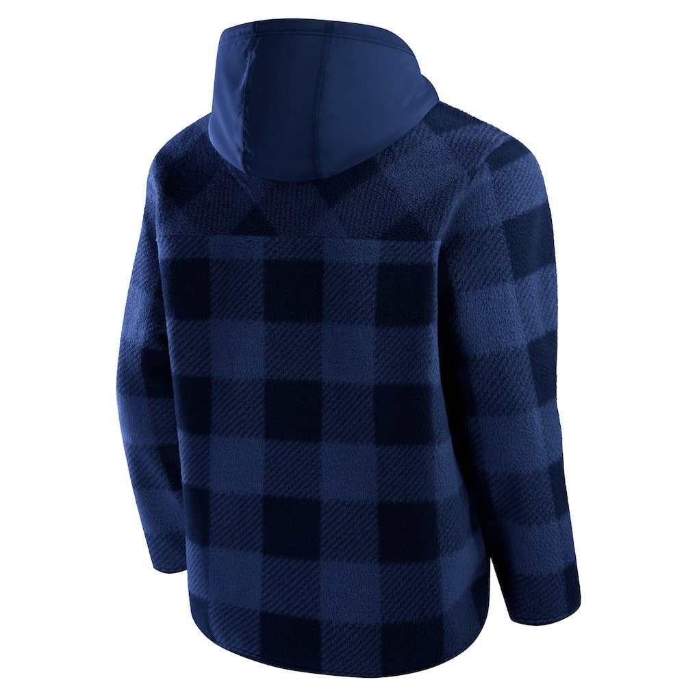 Dallas Cowboys Elements Plaid Polar Fleece Quarter-Zip Hoodie Navy - Fanatics