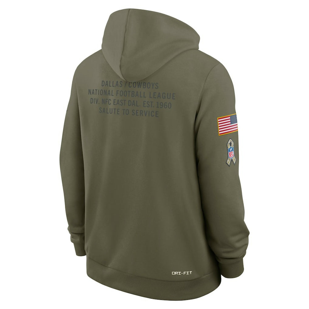 Dallas Cowboys 2025 Salute to Service Sideline Standard Issue Dri-FIT Hoodie Olive - Nike