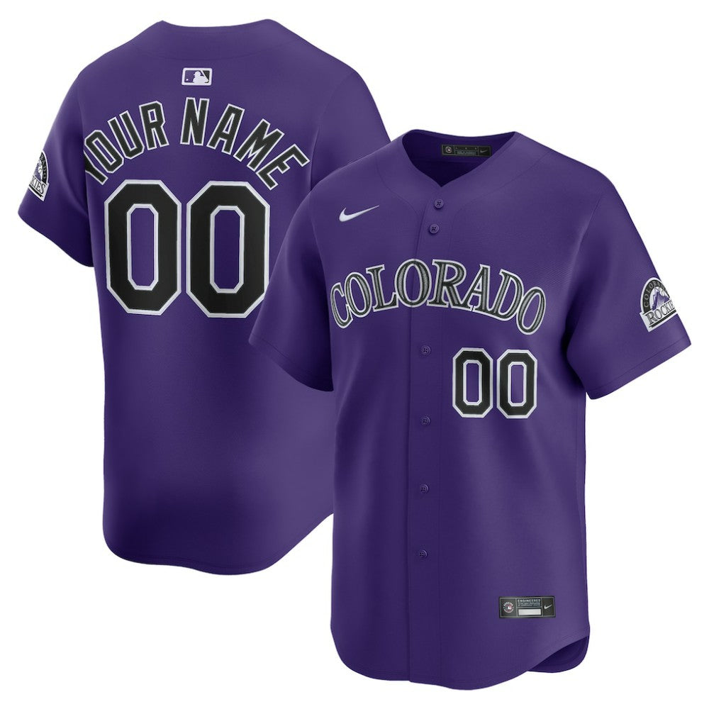 Colorado Rockies Nike Alternate Limited Custom Jersey - Purple | MLB Jerseys