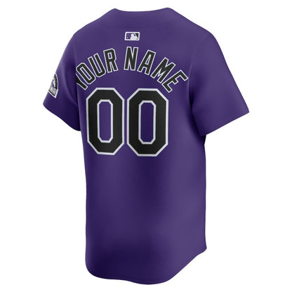 Colorado Rockies Nike Alternate Limited Custom Jersey - Purple | MLB Jerseys