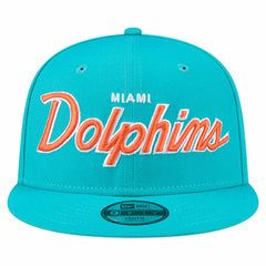 Miami Dolphins New Era Youth Main Script 9FIFTY Snapback Hat Aqua - NFL