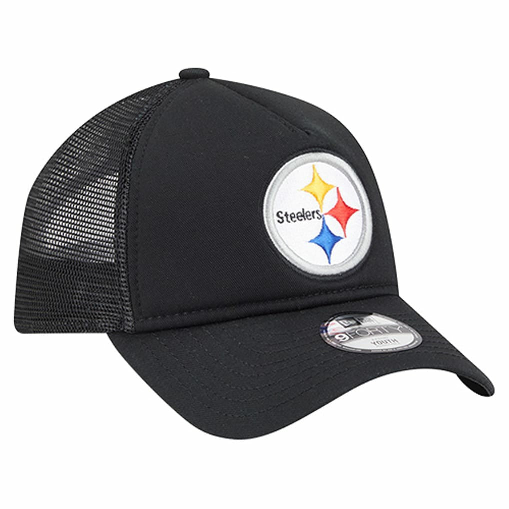 Pittsburgh Steelers New Era Preschool Main A-Frame 9FORTY Adjustable Hat Black - NFL