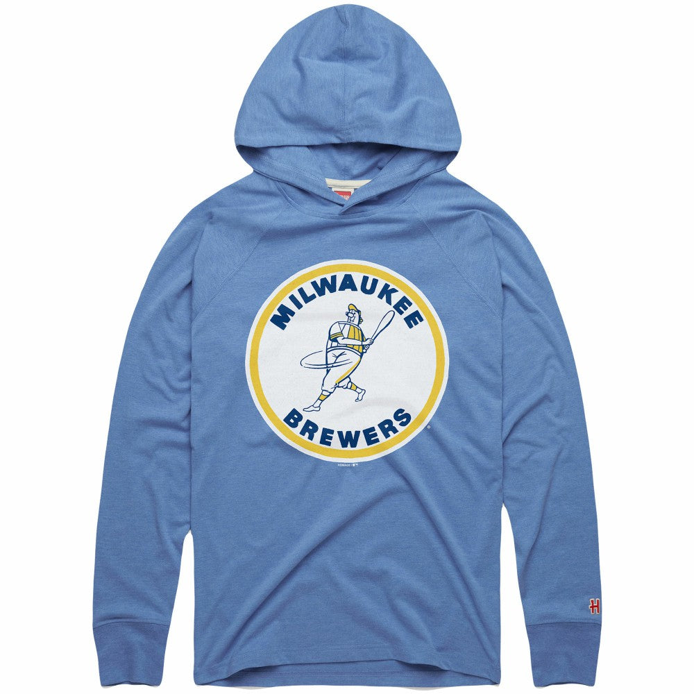 Milwaukee Brewers Homage Lightweight Raglan Tri-Blend Pullover Hoodie Near Me