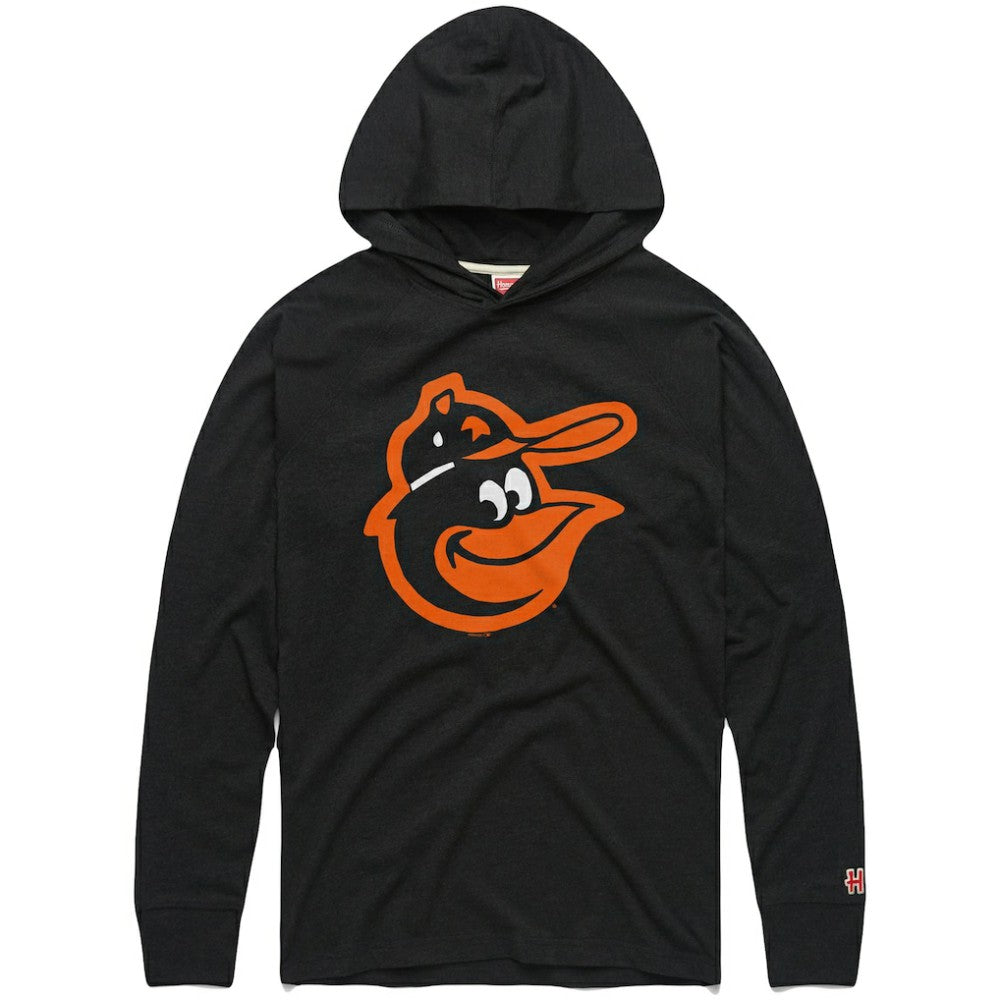 Baltimore Orioles Homage Lightweight Raglan Tri-Blend Pullover Hoodie Lifestyle