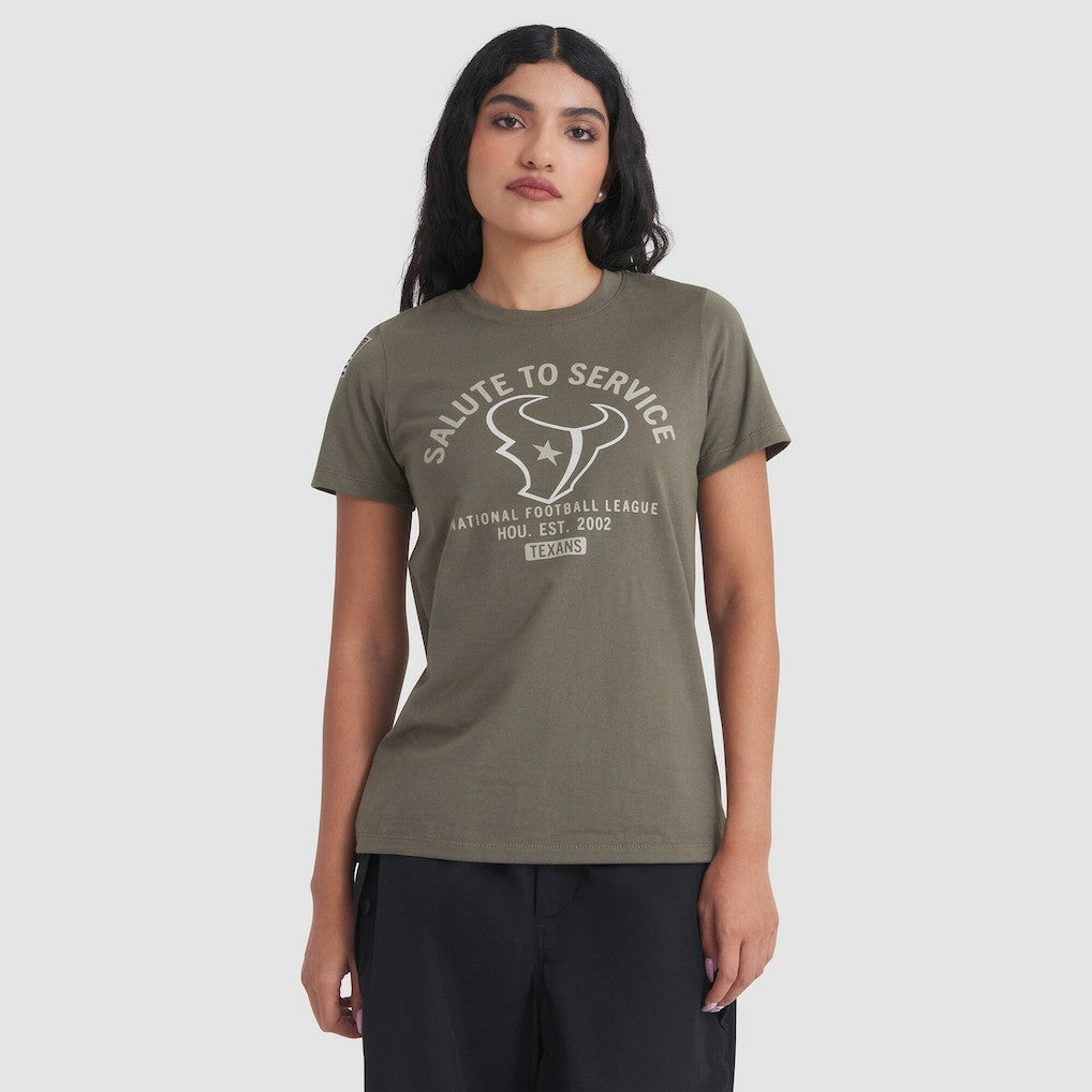 Houston Texans Women's 2025 Salute to Service Sideline T-Shirt Olive - Nike