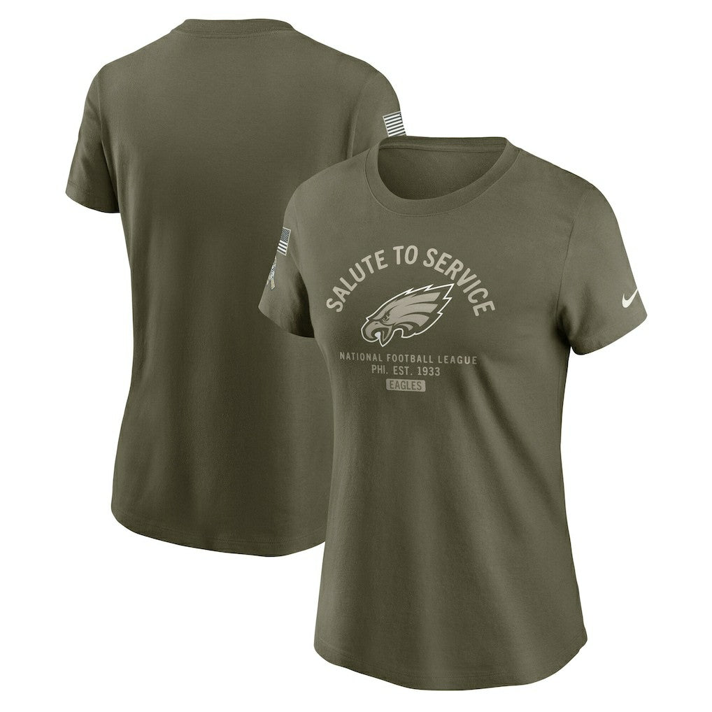 Philadelphia Eagles Women's 2025 Salute to Service Sideline T-Shirt Olive - Nike