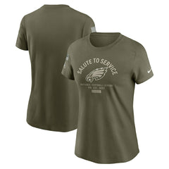 Philadelphia Eagles Women's 2025 Salute to Service Sideline T-Shirt Olive - Nike
