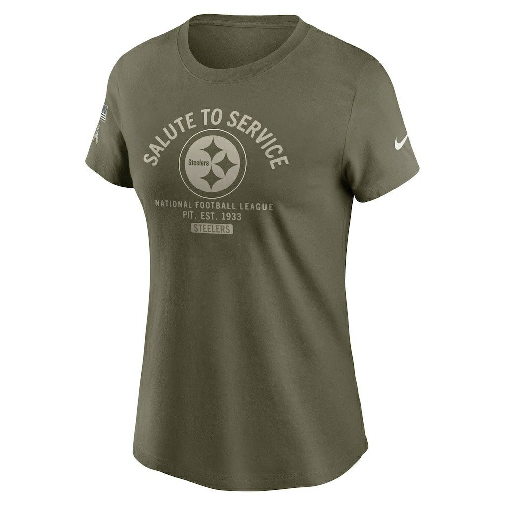 Pittsburgh Steelers Women's 2025 Salute to Service Sideline T-Shirt Olive - Nike