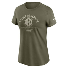 Pittsburgh Steelers Women's 2025 Salute to Service Sideline T-Shirt Olive - Nike