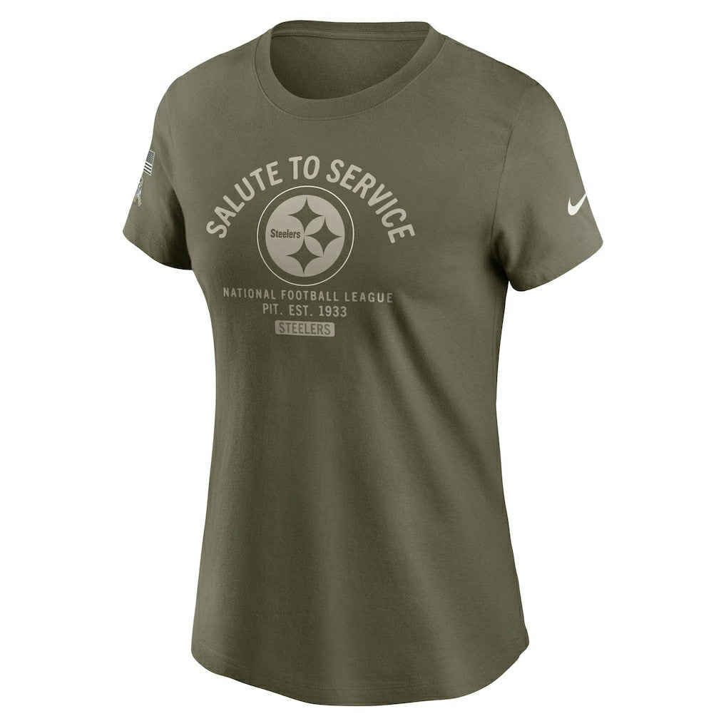 Pittsburgh Steelers Women's 2025 Salute to Service Sideline T-Shirt Olive - Nike