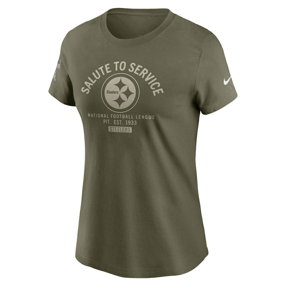 Pittsburgh Steelers Women's 2025 Salute to Service Sideline T-Shirt Olive - Nike