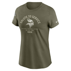 Minnesota Vikings Women's 2025 Salute to Service Sideline T-Shirt Olive - Nike