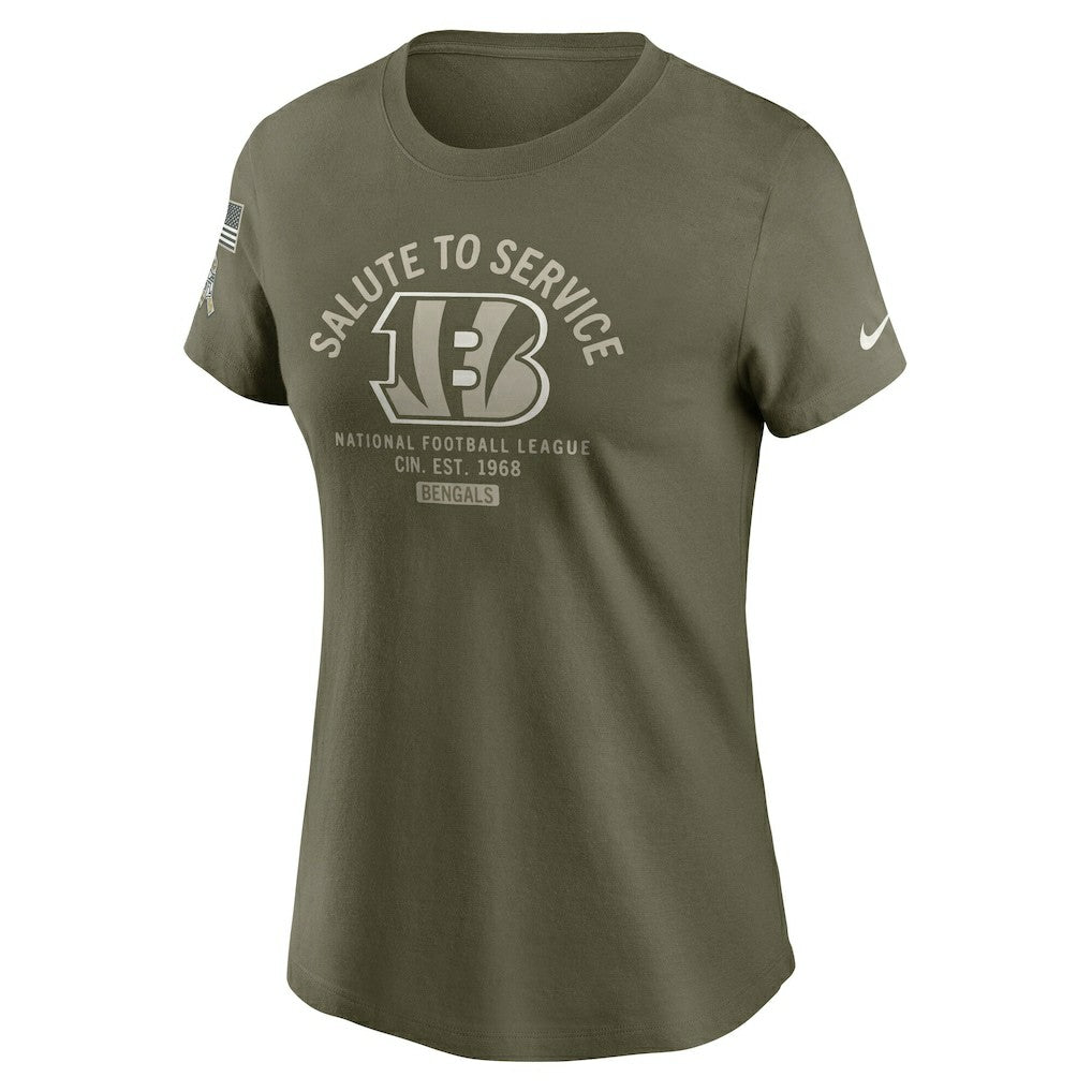 Cincinnati Bengals Women's 2025 Salute to Service Sideline T-Shirt Olive - Nike