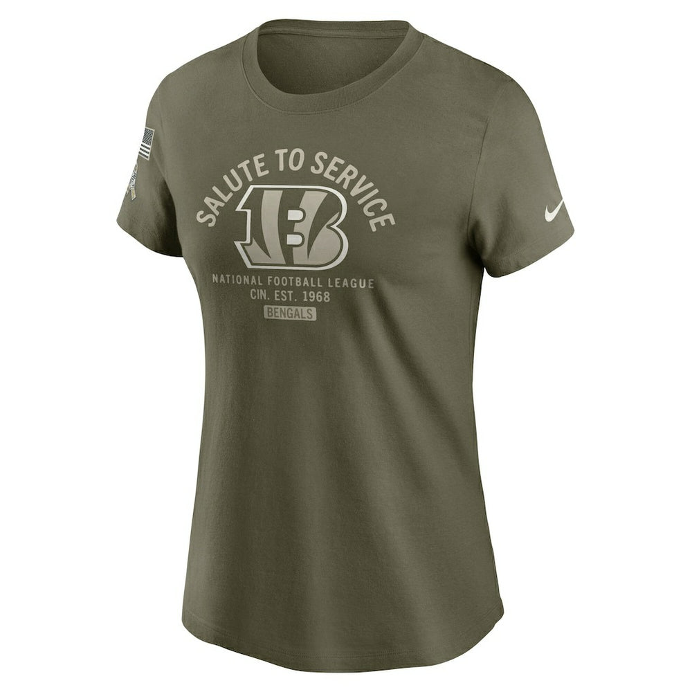 Cincinnati Bengals Women's 2025 Salute to Service Sideline T-Shirt Olive - Nike