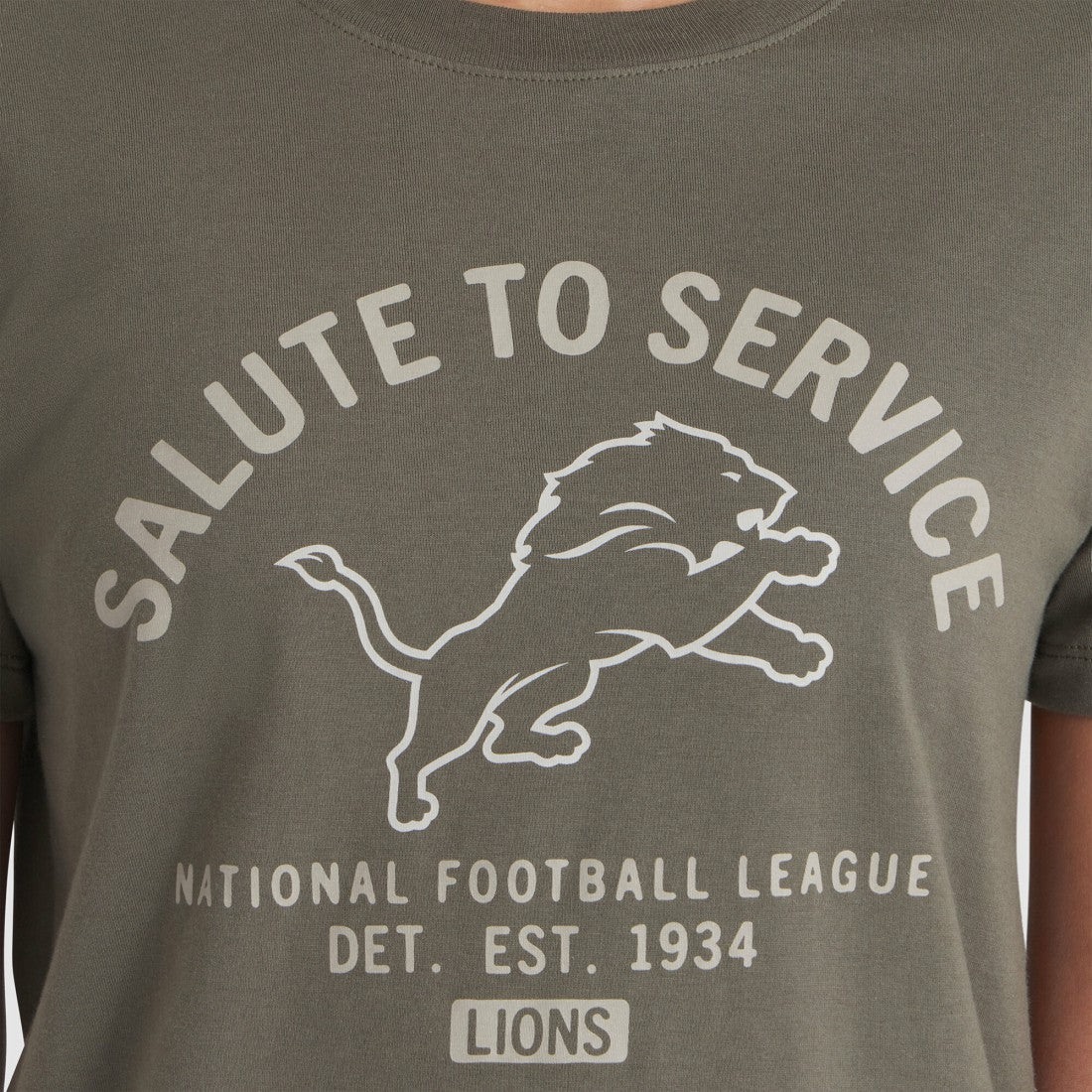 Detroit Lions Women's 2025 Salute to Service Sideline T-Shirt Olive - Nike