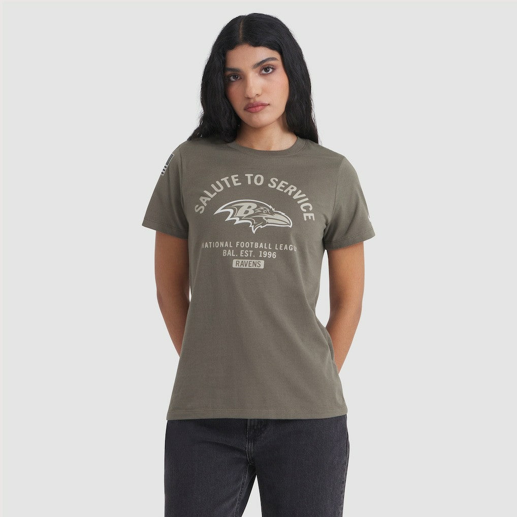 Baltimore Ravens Women's 2025 Salute to Service Sideline T-Shirt Olive - Nike