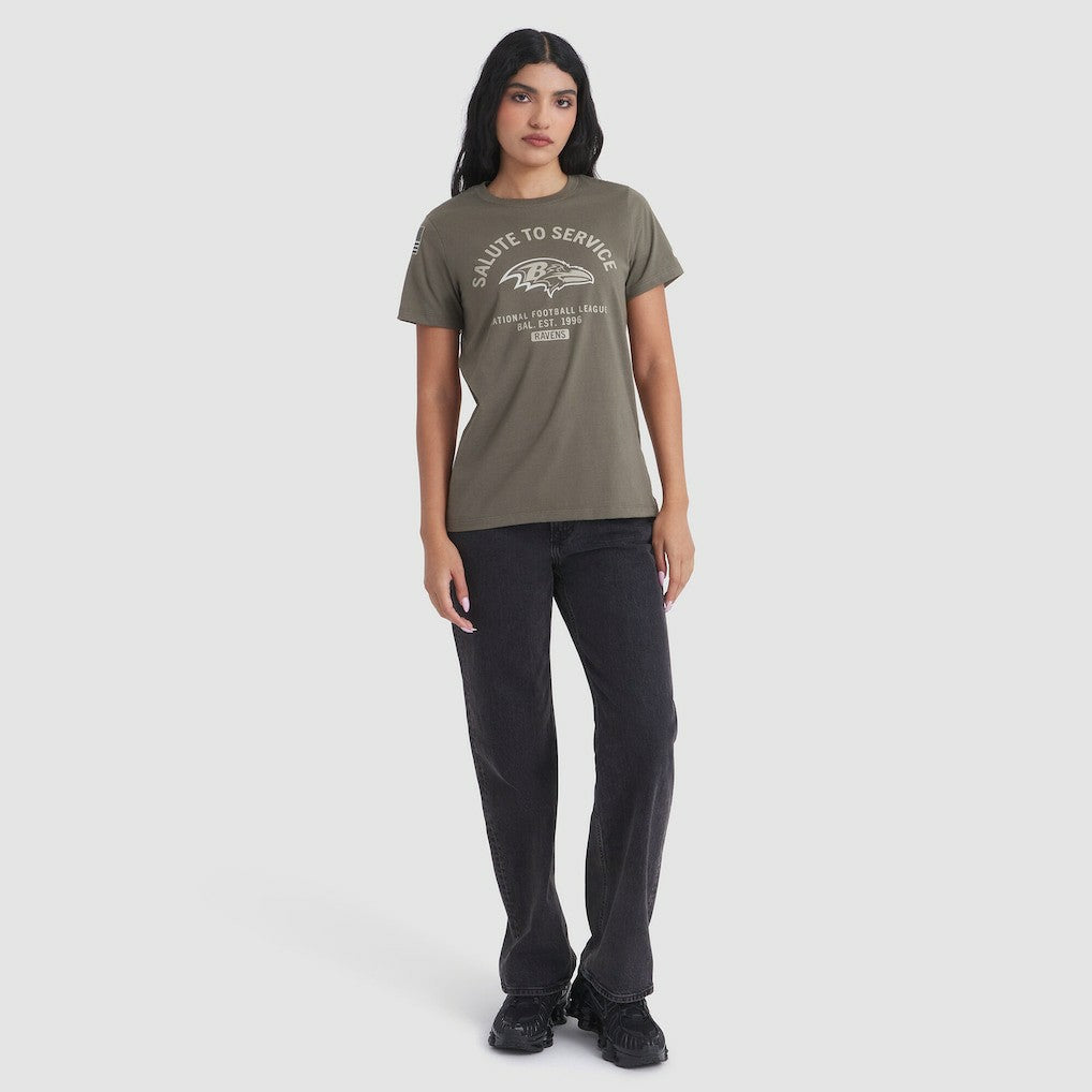Baltimore Ravens Women's 2025 Salute to Service Sideline T-Shirt Olive - Nike