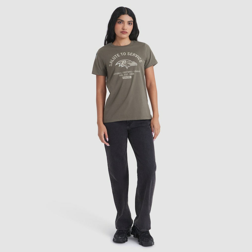 Baltimore Ravens Women's 2025 Salute to Service Sideline T-Shirt Olive - Nike
