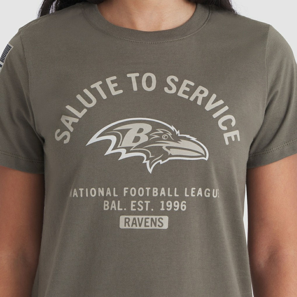 Baltimore Ravens Women's 2025 Salute to Service Sideline T-Shirt Olive - Nike