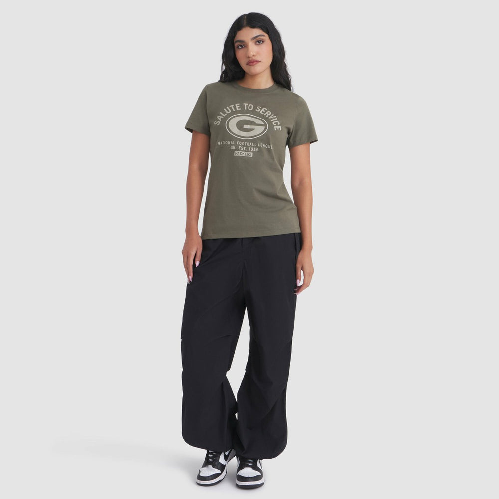 Green Bay Packers Women's 2025 Salute to Service Sideline T-Shirt Olive - Nike