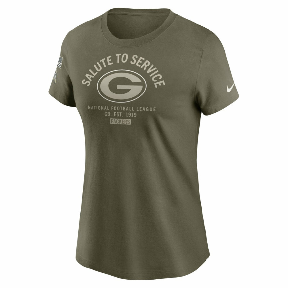 Green Bay Packers Women's 2025 Salute to Service Sideline T-Shirt Olive - Nike