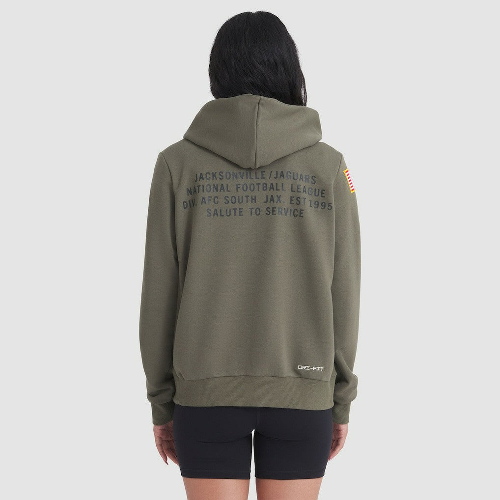 Jacksonville Jaguars Women's 2025 Salute to Service Sideline Standard Issue Dri-FIT Hoodie Olive - Nike
