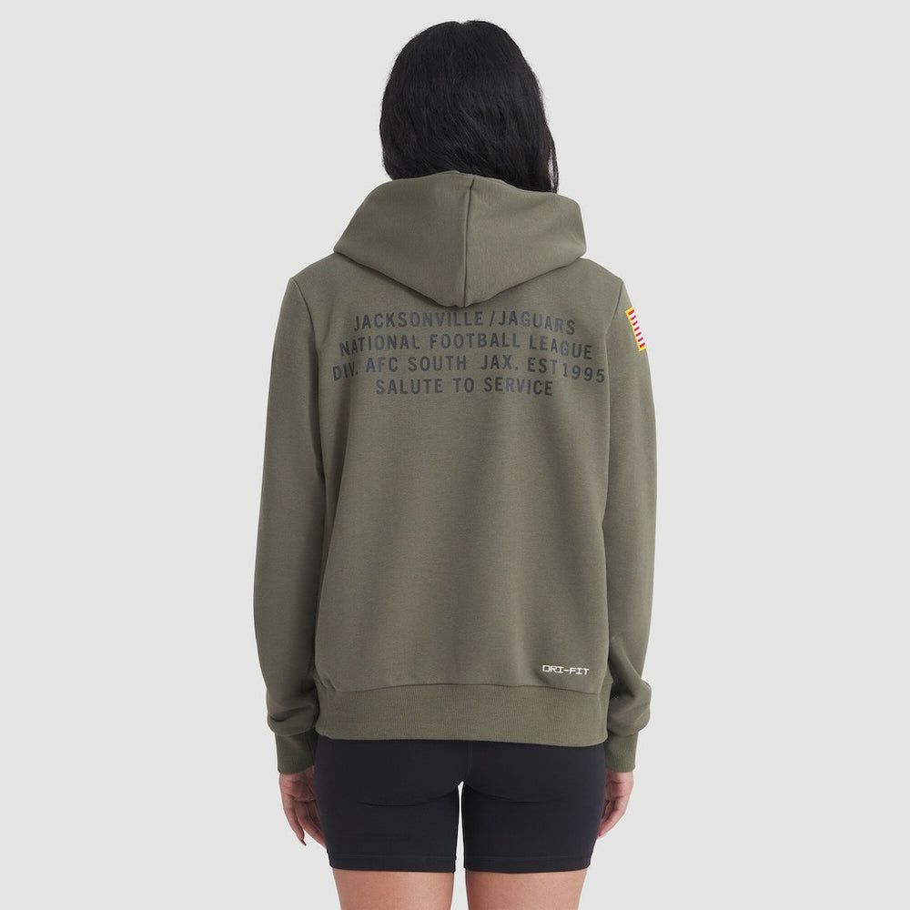 Jacksonville Jaguars Women's 2025 Salute to Service Sideline Standard Issue Dri-FIT Hoodie Olive - Nike