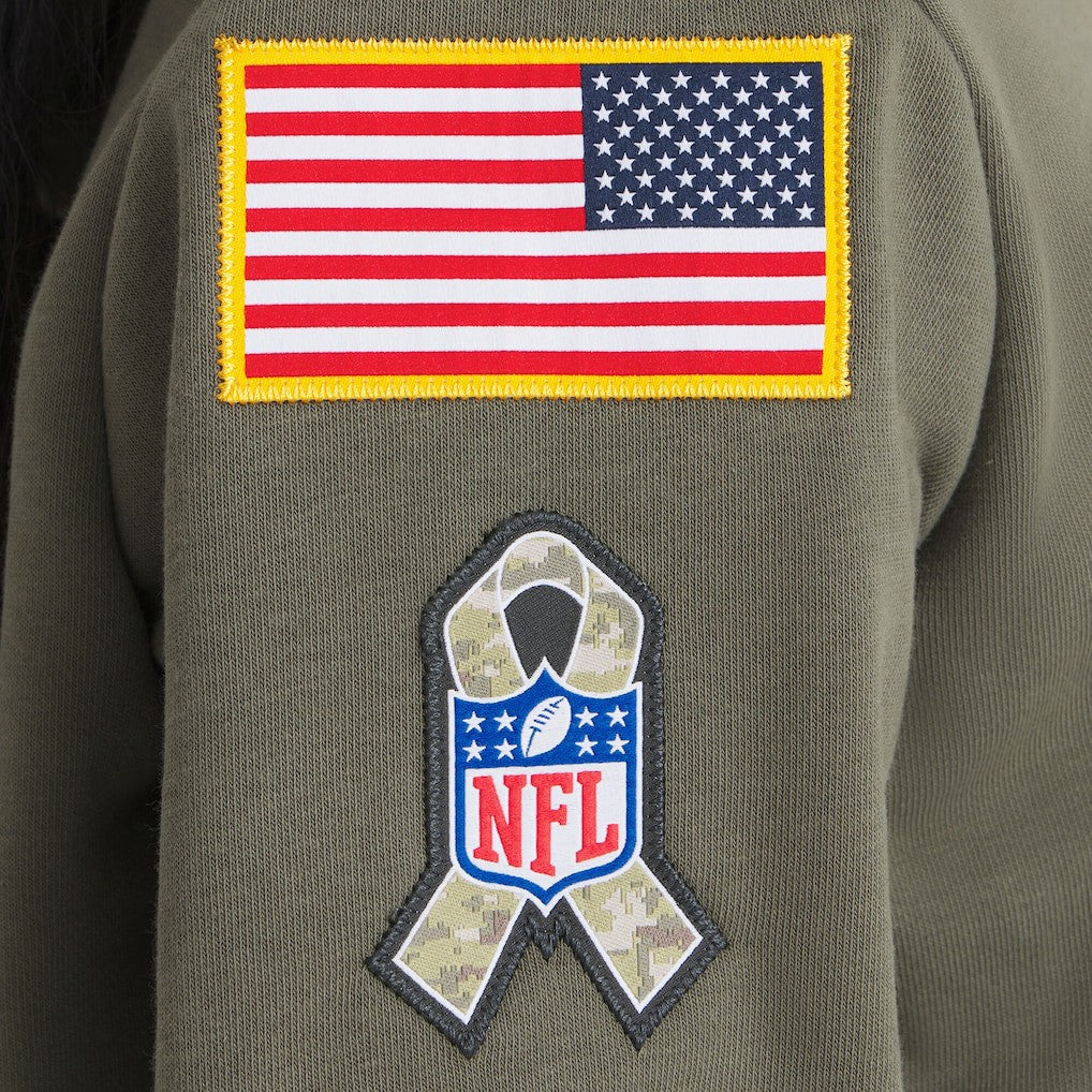 Jacksonville Jaguars Women's 2025 Salute to Service Sideline Standard Issue Dri-FIT Hoodie Olive - Nike