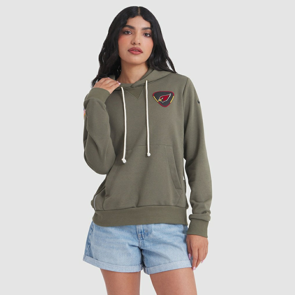 Arizona Cardinals Women's 2025 Salute to Service Sideline Standard Issue Dri-FIT Hoodie Olive - Nike
