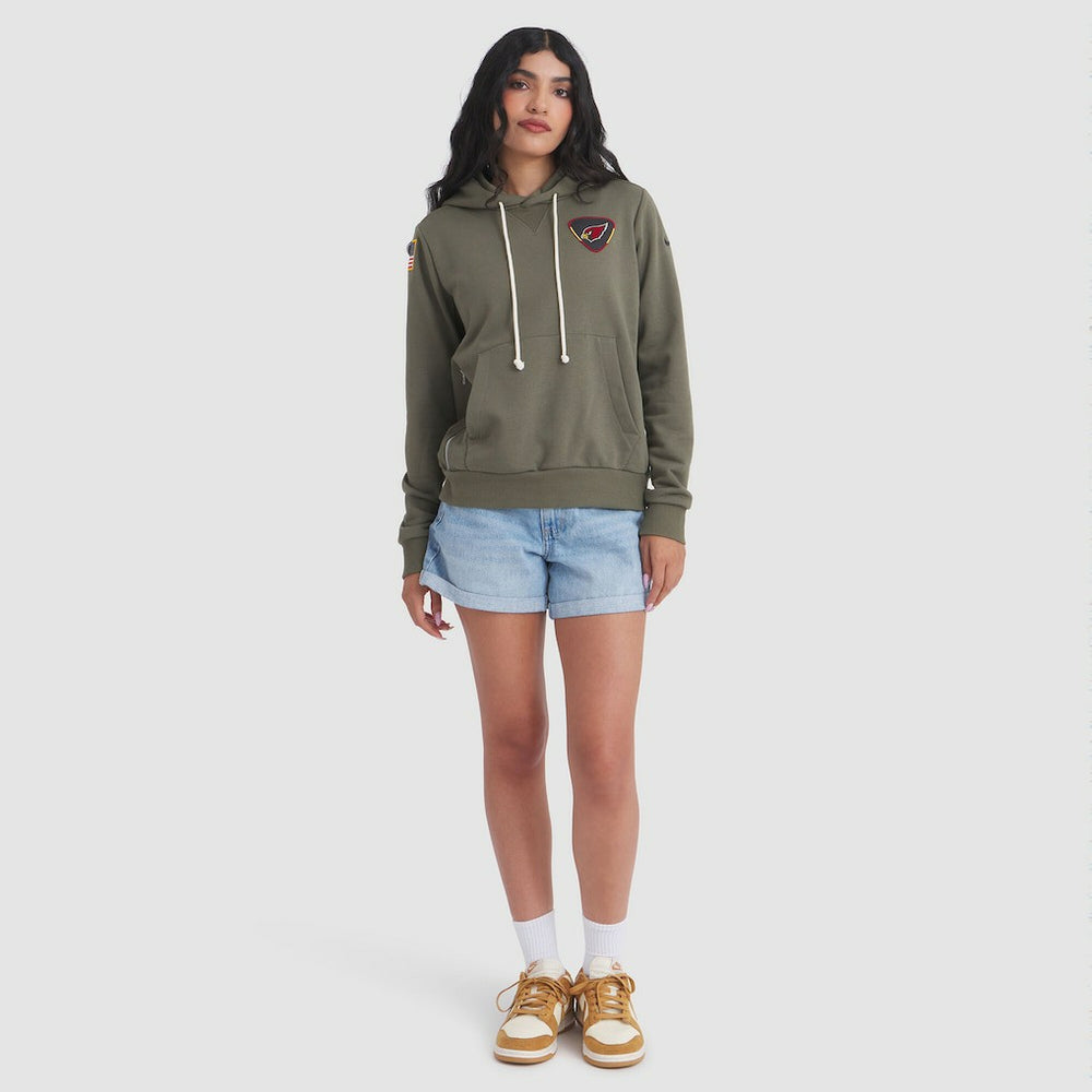 Arizona Cardinals Women's 2025 Salute to Service Sideline Standard Issue Dri-FIT Hoodie Olive - Nike