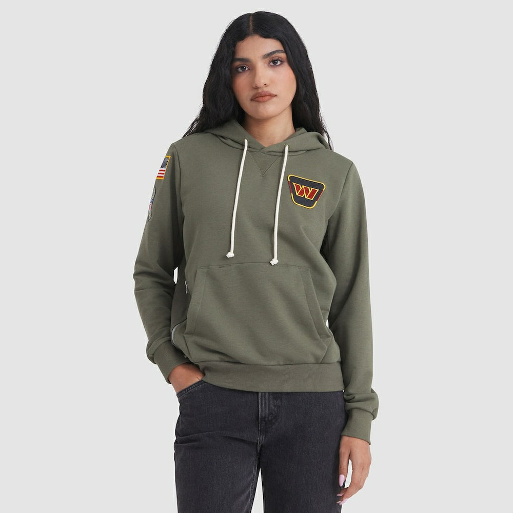 Washington Commanders Women's 2025 Salute to Service Sideline Standard Issue Dri-FIT Hoodie Olive - Nike